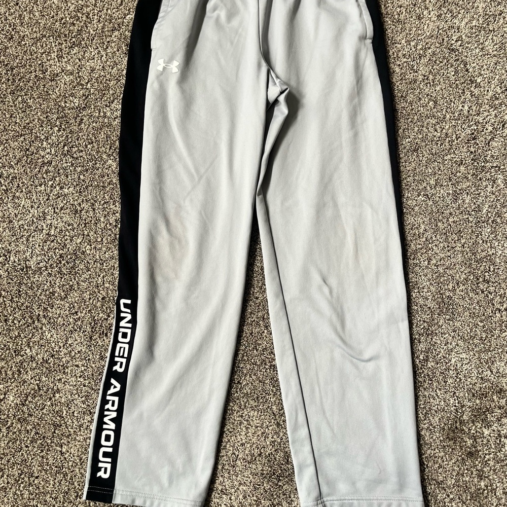 Under Armour Light Gray and Black Athletic Pants